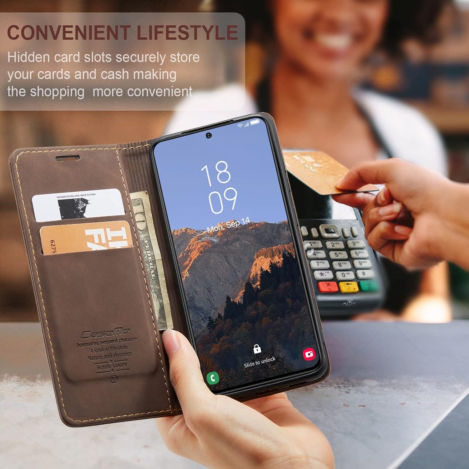 Samsung Galaxy S23 5G Handyhülle - Premium Leder Flip Case Kaffee