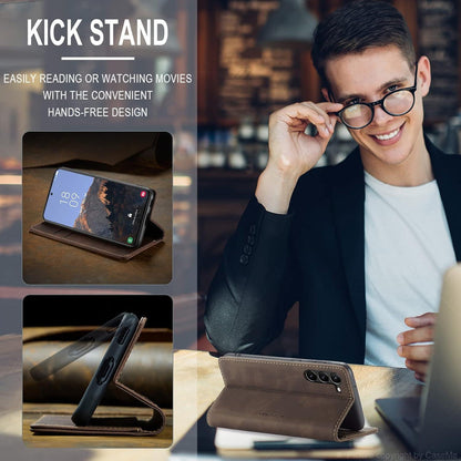 Samsung Galaxy S23 5G Handyhülle Leder Klappbar Tasche Kartenfach Magnet