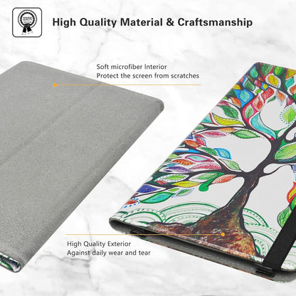 LiuShan PU Leder Hülle mit Ständer für 10 Zoll Tablet - Love Tree