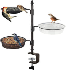 Vogelfutterspender für Deck Balkongeländer mit 3 Tabletts Vögel