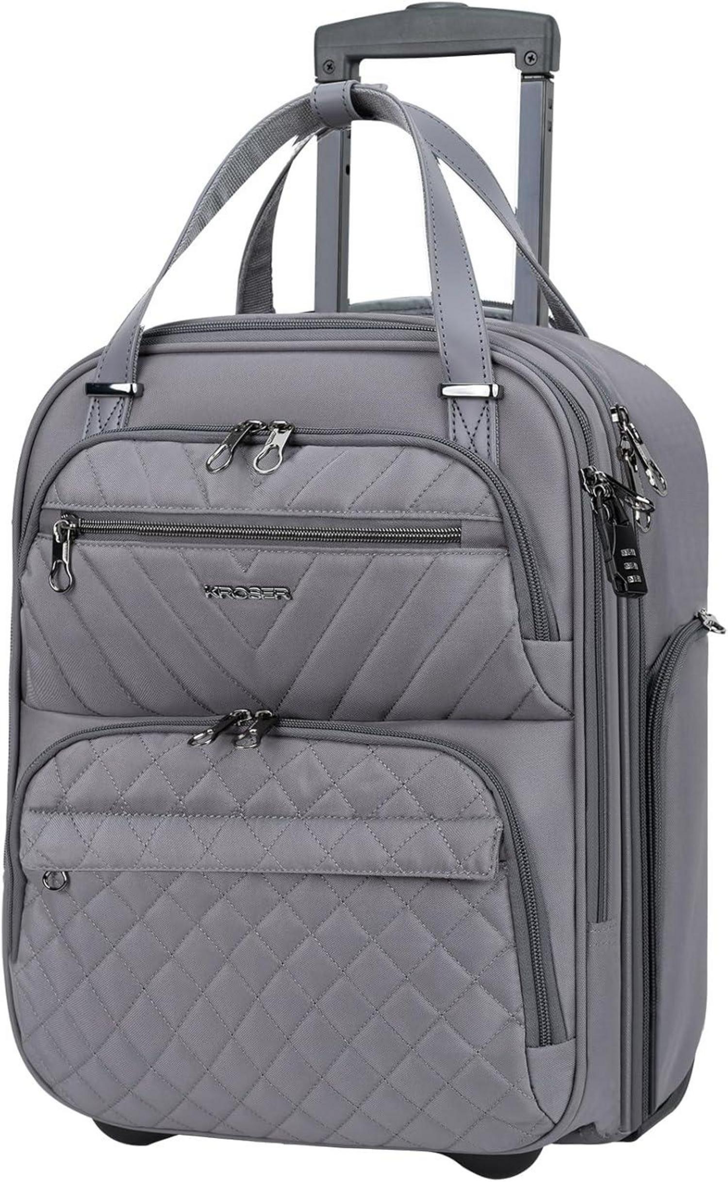 Handgepäck Koffer Trolley 40cm Carry On Damen 16-Zoll Grau