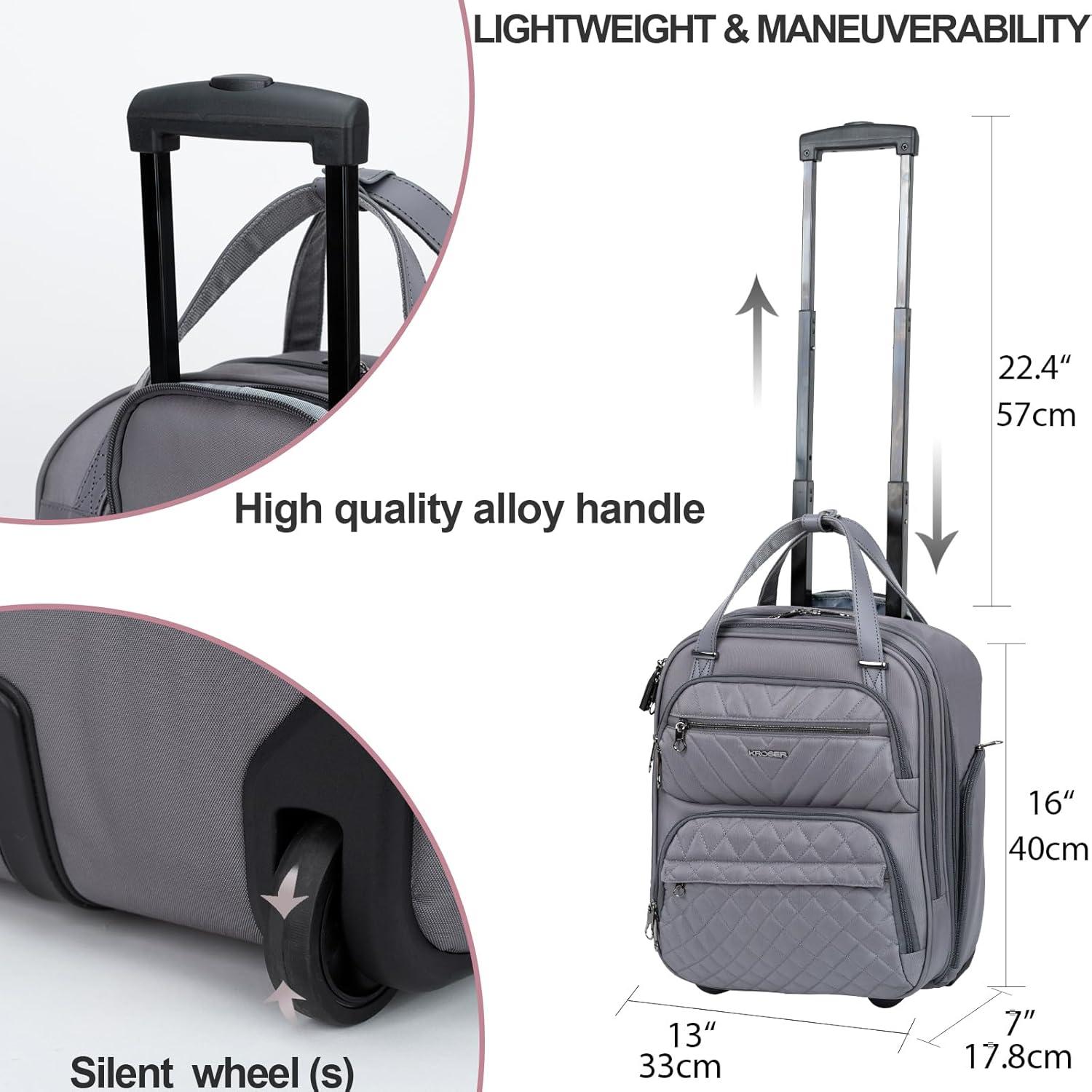Handgepäck Koffer Trolley 40cm Carry On Damen 16-Zoll Grau