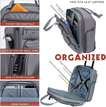 Handgepäck Koffer Trolley 40cm Carry On Damen Grau Weich Leicht 16-Zoll