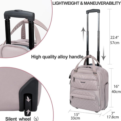 Handgepäck Koffer Trolley 40cm Carry On Multifunktional 16-Zoll Rosa