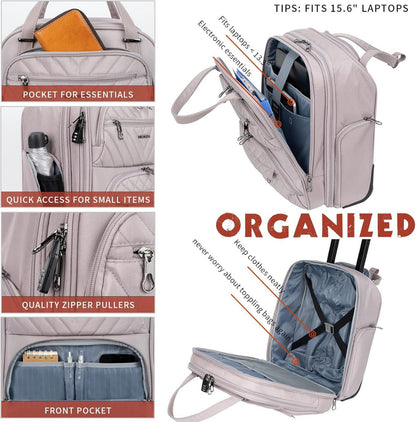 KROSER Handgepäck Koffer Trolley 40cm Rosa für Frauen