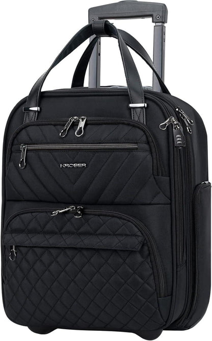 Handgepäck Koffer Trolley 40cm Carry On Untersitzer 16-Zoll Schwarz