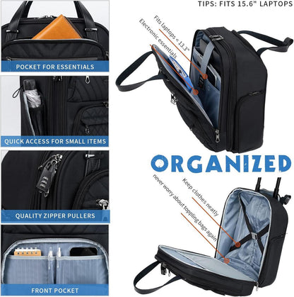 KROSER Handgepäck Koffer Trolley Carry On 40cm Schwarz