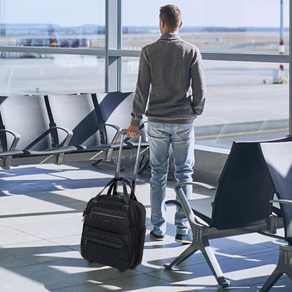 Handgepäck Koffer Trolley 40cm Multifunktional Carry On Schwarz