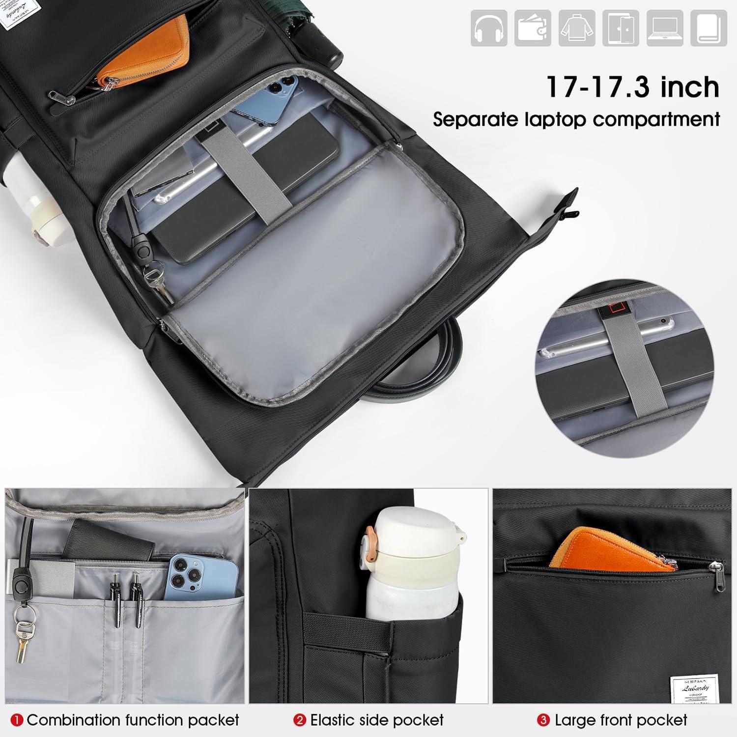 Rolltop Rucksack Wasserdicht Laptop 17,3 Zoll Uni Arbeit