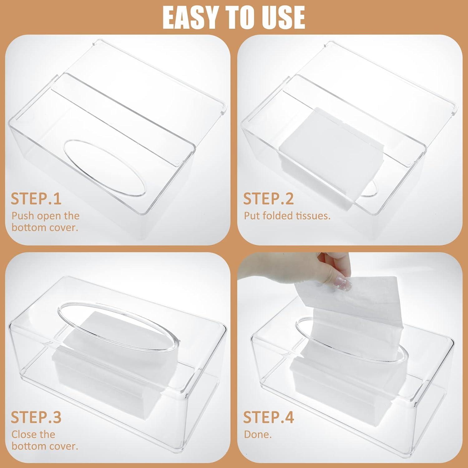 Transparente Acryl Taschentuchbox 22x12x9 cm Tissue Box für Schlafzimmer Büro
