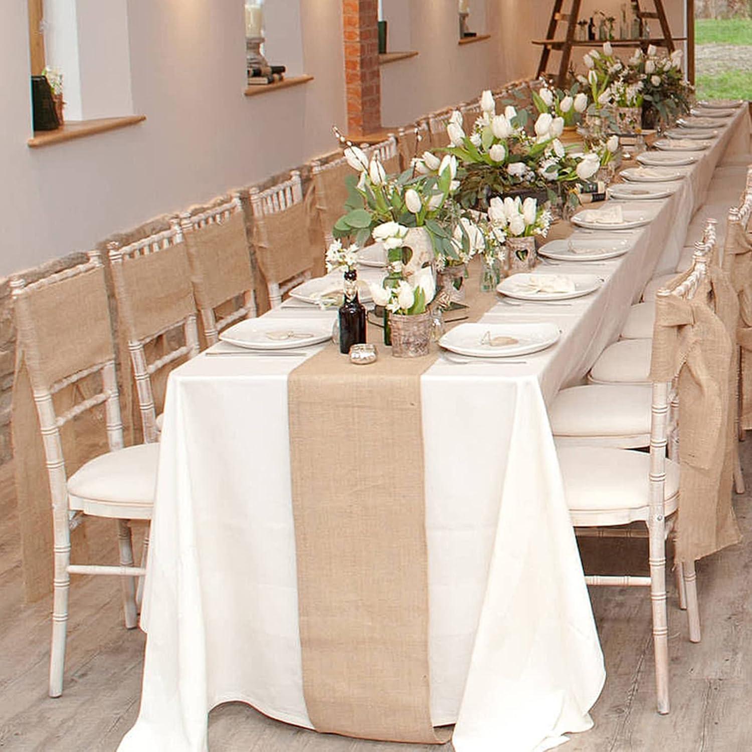 Jute Tischläufer 30x10m mit Juteseil für Hochzeit Party