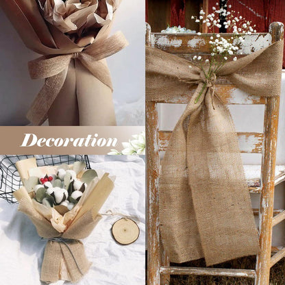 Jute Tischläufer 30cmx10m + Jute-Schnur Hochzeit Deko