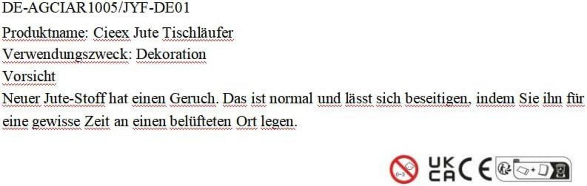 Cieex Jute Tischläufer 30cmx10m mit 20m Jute-Schnur für Hochzeit und Party