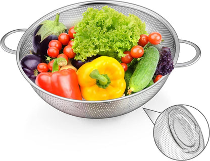 Küchensieb Edelstahl 22cm Mikroperforiertes Abtropfsieb