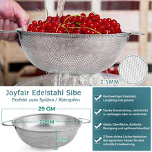 Edelstahl Sieb 22cm mit Griffen - Mikroperforiertes