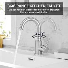 WasserHoy Waschtischarmatur 360° Schwenkend Edelstahl Matte Black