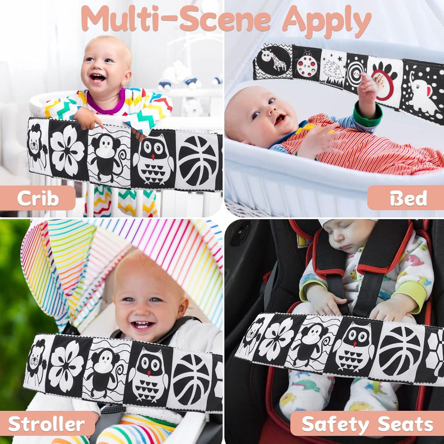 Schwarz-Weiß Baby Stoffbuch mit Doppelseitigen Tiermustern