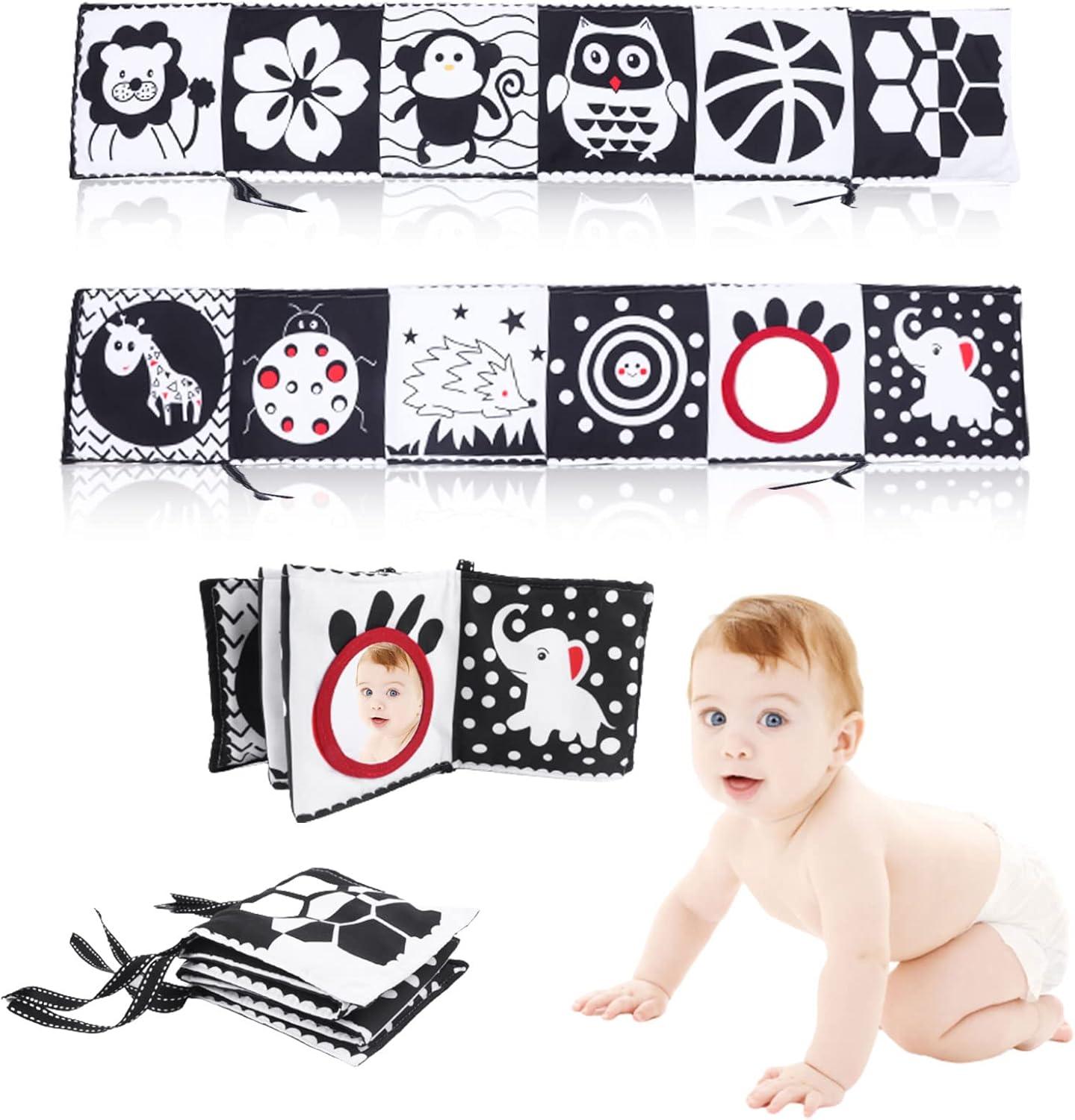 Kontrastbuch Baby Schwarz Weiß Stoffbuch Jungen Mädchen Geschenk