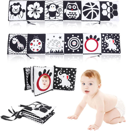 Kontrastbuch Baby Schwarz Weiß Stoffbuch Jungen Mädchen Geschenk