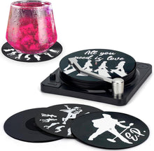 Valdivia Retro Vinyl Schallplatte Untersetzer 6er Set mit Geschenk Box