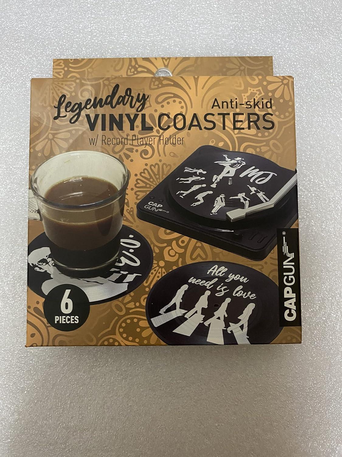 Valdivia Vinyl Schallplatten Untersetzer 6er Set Geschenk Box für Bars Cafés Party