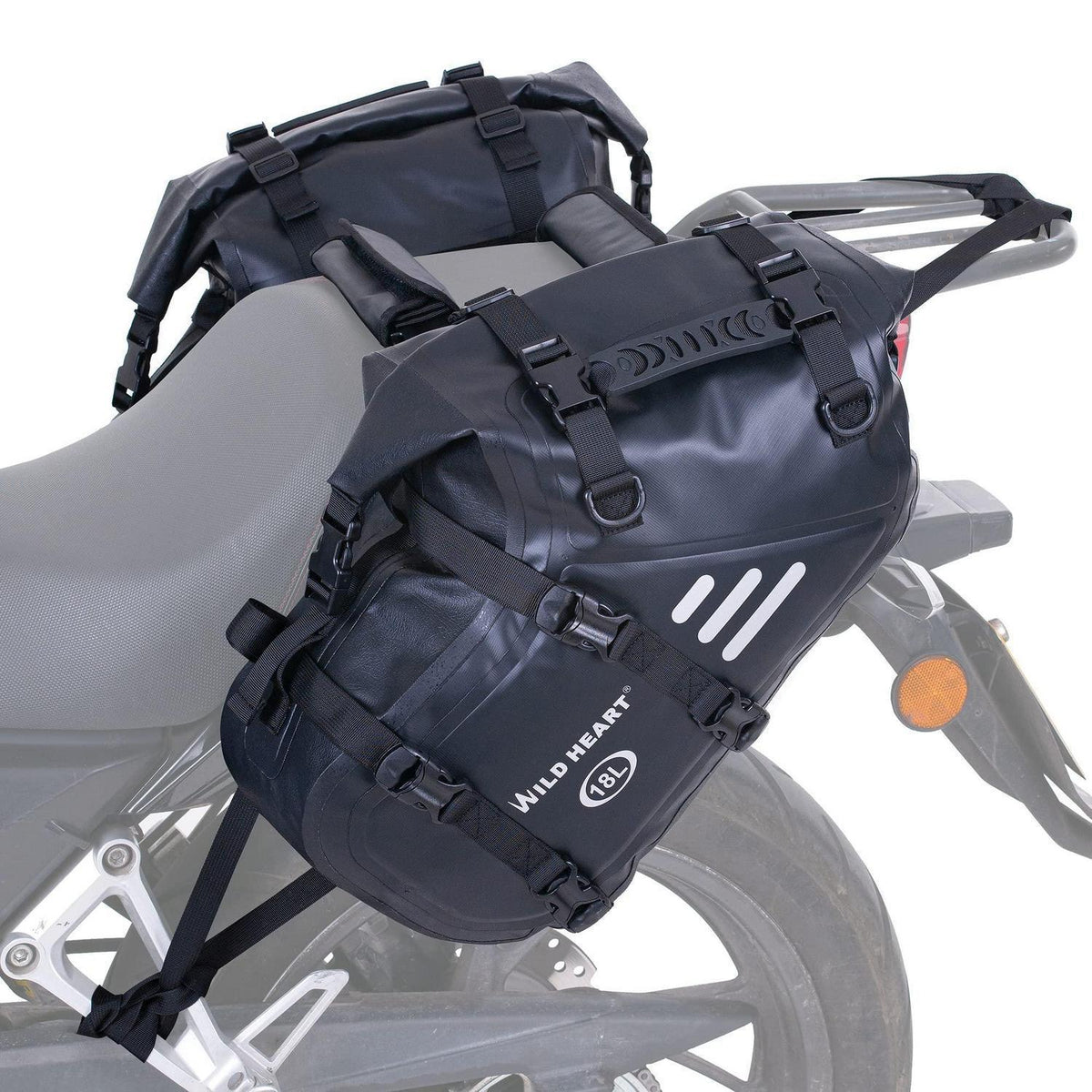 Wasserdichte Motorrad-Satteltaschen 36L – Gepäckträgertasche Schwarz