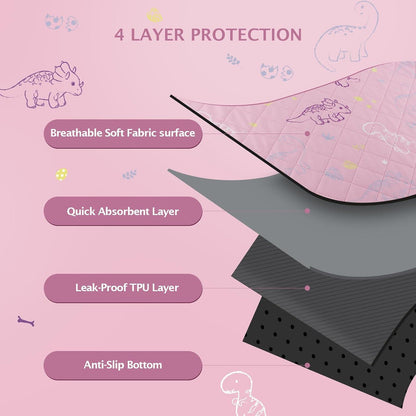 IEUUMLER Welpenunterlagen Waschbar Schnell Absorbierend Rosa 106*71CM 2 Stück