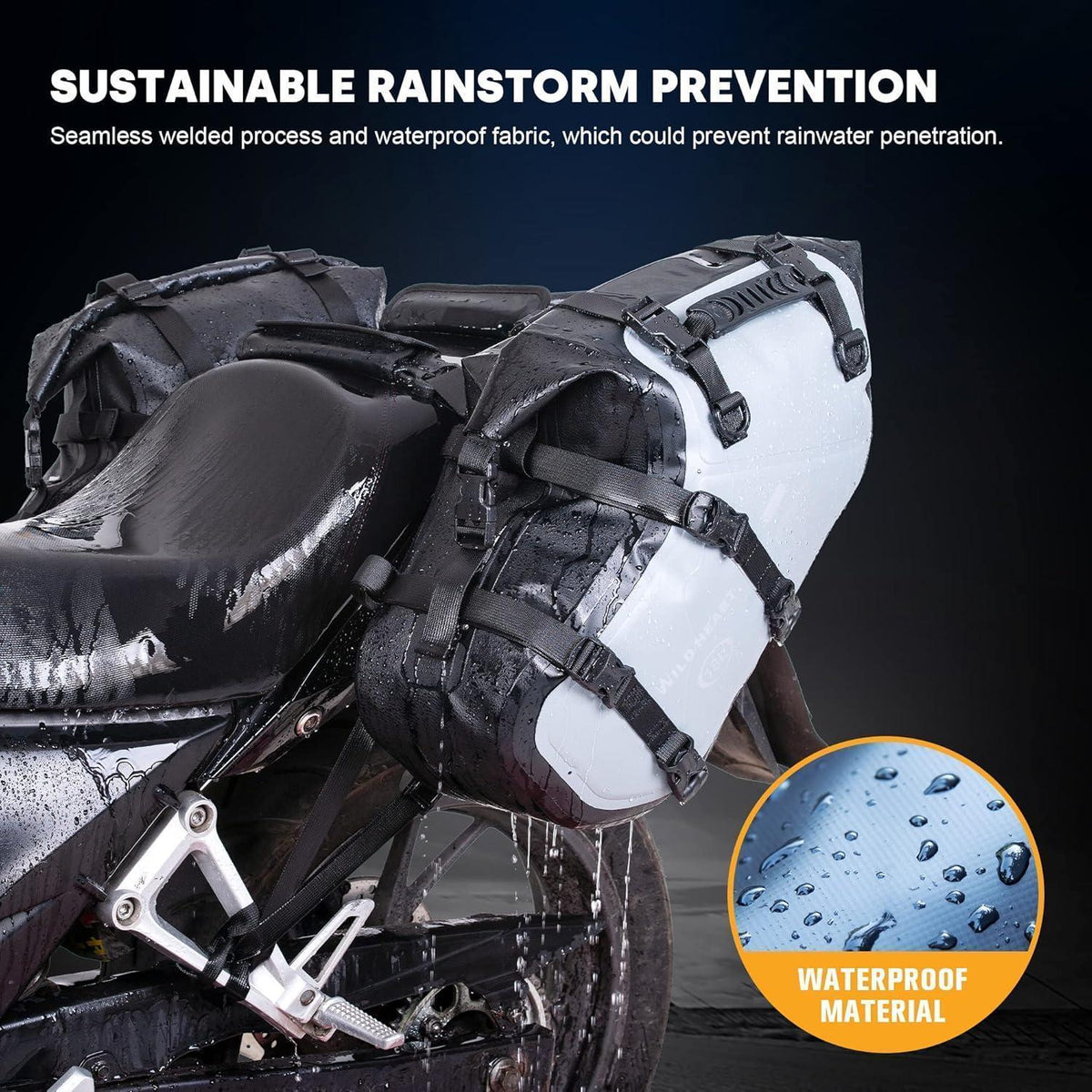 Wasserdichte Motorrad-Satteltaschen 36L – Grau
