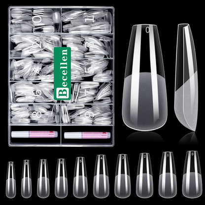 500 Stück Ballerina Nageltips – Mattierte Gel-Nägel für DIY Nail Art