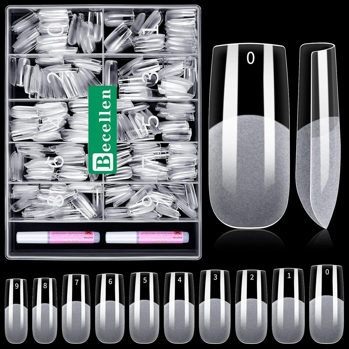 500 Stück Künstliche Nagel Tipps - Soft Gel Full Cover Nägel