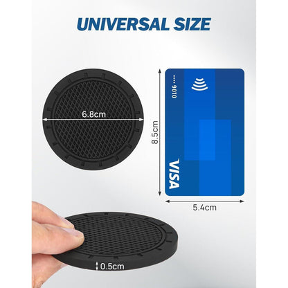 2 Stück schwarze Auto Getränkehalter Untersetzer