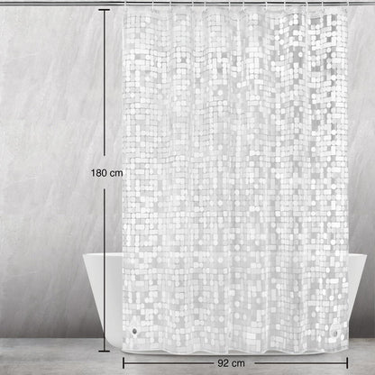 Duschvorhang Anti-Schimmel mit Magneten, Transparent Geometrisch, 92x180cm