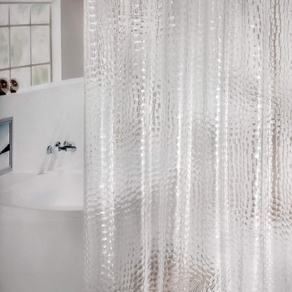 Duschvorhang Anti-Schimmel mit Magneten, Transparent 3D Kubisch EVA 120x180cm