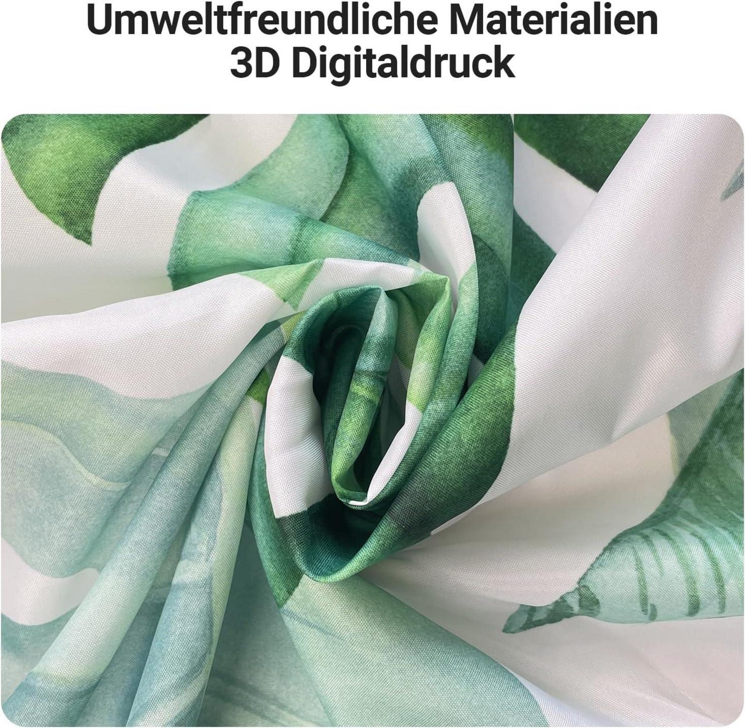 Duschvorhang Grün Blätter 200x200cm Wasserabweisend & Waschbar