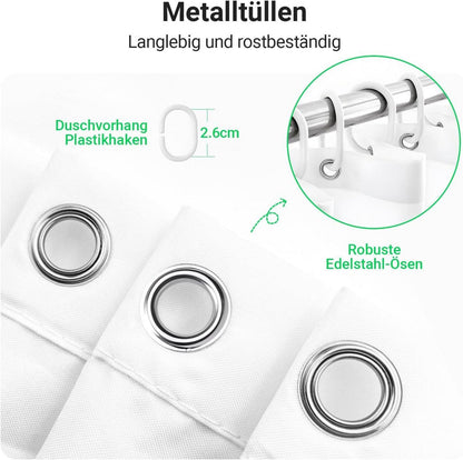 Duschvorhang Grün Blätter 200x200 cm Wasserdicht Antischimmel Polyester 12 Ösen