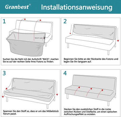 Wasserdichte Armlose Futon Abdeckung Hoher Stretch Grau
