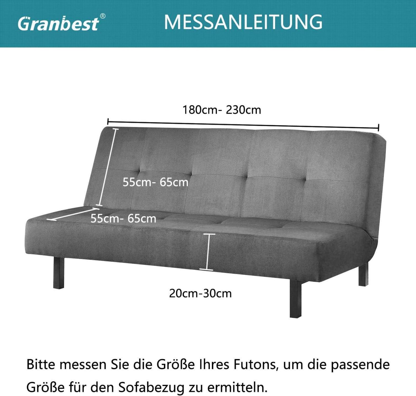 Granbest wasserdichte Futon Abdeckung Hoher Stretch Sofabezug Grau