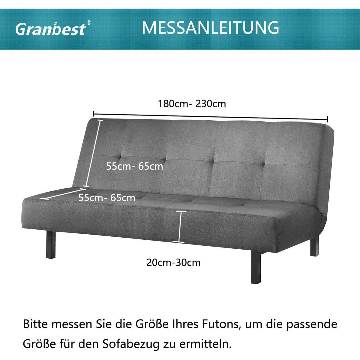 Wasserfester Futonbezug Stretch Sofabezug ohne Armlehnen (Kamel)