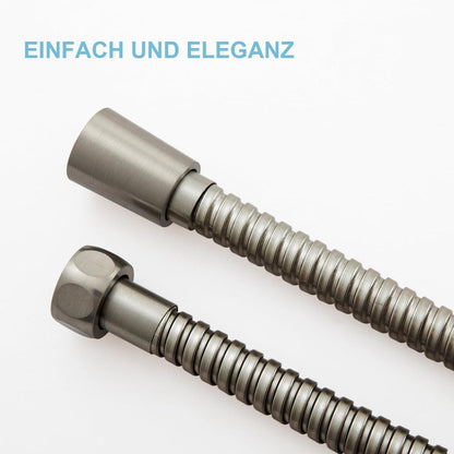 Duschschlauch Edelstahl Hochdruck 2m Brauseschlauch Gebürsteter Nickel