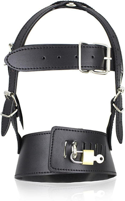 BDSM Maske Einstellbar SM Kopfmaske Augenmaske Reißverschlüsse Schloss Fetisch Augenbinde Harness Damen Leder Bondageset Fessel Set Sexspielzeug