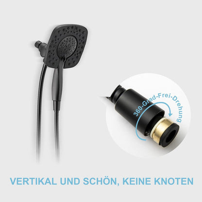Edelstahl Duschschlauch Mattschwarz 2m Knickschutz