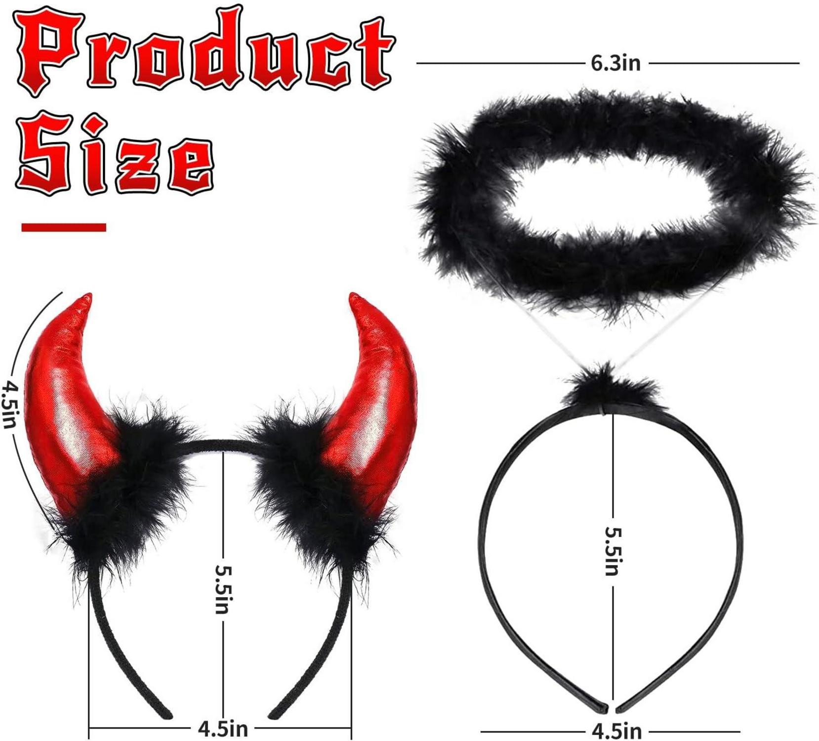 Engel und Teufel Haarreifen Set Fasching Halloween Karneval