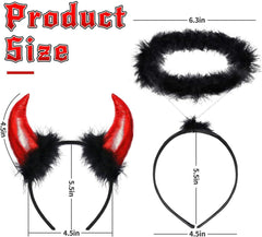 Engel und Teufel Haarreifen Set Fasching Halloween Karneval