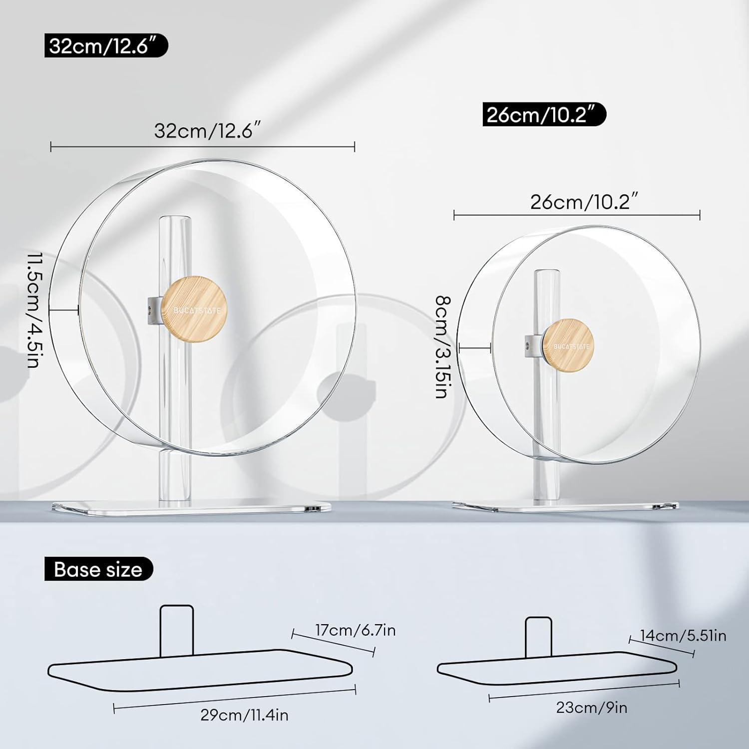 32cm Transparentes Acryl Hamsterrad mit Verstellbarer Basis