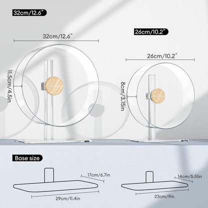 32cm Transparentes Acryl Hamsterrad mit Verstellbarer Basis