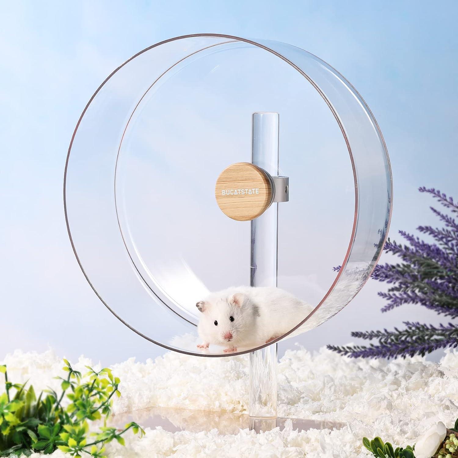 Laufrad Hamster 32cm Acryl Transparent Leise Verstellbare Basis