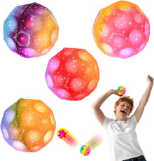 4er Set Leuchtende Hüpfbälle Planeten Bouncy Balls Spaß Spielzeug