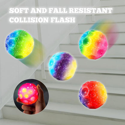 4er Set Leuchtende Hüpfbälle Planeten Bouncy Balls Spaß Spielzeug