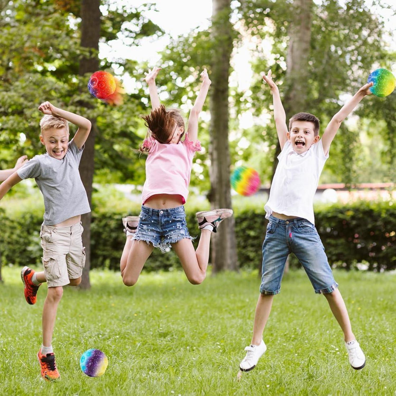 4er Set Leuchtende Hüpfball Space Galaxy Moon Bouncy Balls für Kinder