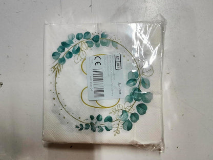 60. Geburtstag Servietten Eukalyptus Gold Grün 40 Stück Party Deko